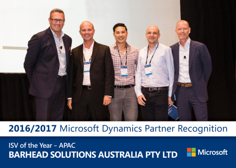 Left to right: Simon Davies (Microsoft), Barhead Directors - Ken Struthers, Chris Lee, John Orrock, Henrick Salicath (Microsoft) (Photo: Business Wire)