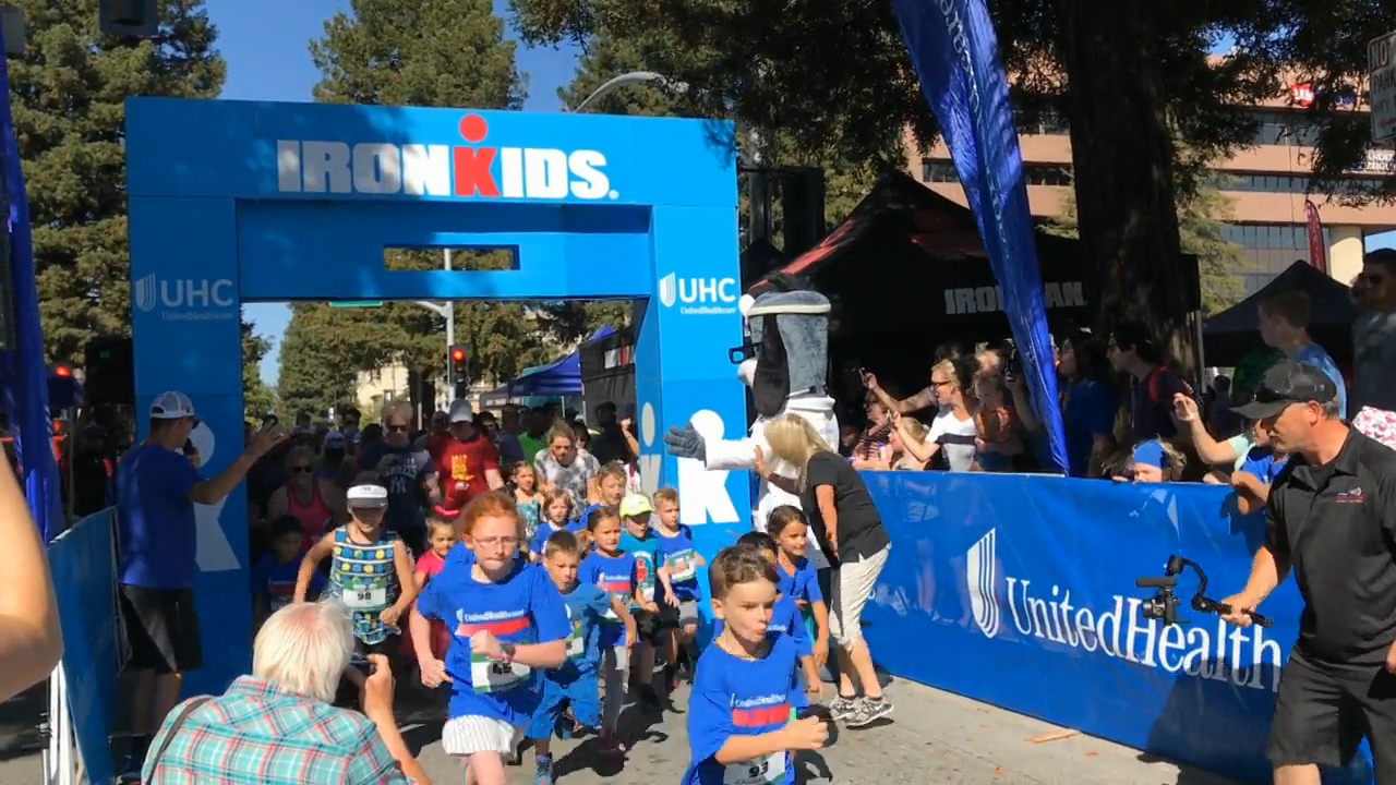 More than 200 kids participated in the inaugural UnitedHealthcare IRONKIDS Santa Rosa Fun Run today at Old Courthouse Square. UnitedHealthcare mascot Dr. Health E. Hound helped kick off the fun run. This is the sixth year UnitedHealthcare is sponsoring IRONKIDS races in the United States. (Video credit: Anita Sen)