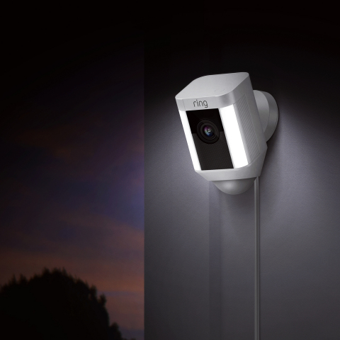 The Ring Spotlight Cam line includes battery powered, wired, and solar powered options, all of which feature LED light panels that turn on when motion is detected, as well as a 1080p HD camera with two-way audio. (Photo: Business Wire)