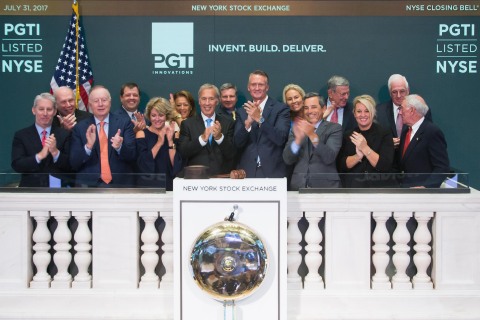 PGT Innovations executives celebrate ringing the Closing Bell at the New York Stock Exchange. (Photo: Business Wire)