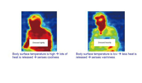 Photo 3: Sensing a person's level of thermal sensation, under the same environment, using the infrared array sensor (Graphic: Business Wire)