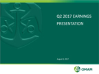 OMAM Reports Financial and Operating Results for the Second Quarter Ended June 30, 2017