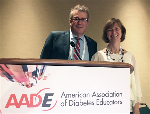 Dr. Bruce Bode and Lisa Kiblinger of Atlanta Diabetes Associates delivered a presentation on diabetes decision support solutions at this year’s American Association of Diabetes Educators (AADE) conference. (Photo: Business Wire)