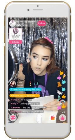 YouCam’s AR live streaming is now part of the Hollywood Institute of Beauty Careers curriculum to help launch the social careers of young beauty professionals. (Graphic: Business Wire)