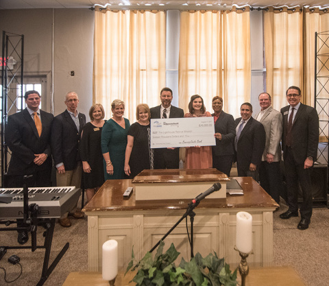 The First, A National Banking Association, BancorpSouth Bank and FHLB Dallas awarded $20,000 in Partnership Grant Program funds to The Lighthouse Rescue Mission today in Hattiesburg, Mississippi. (Photo: Business Wire)