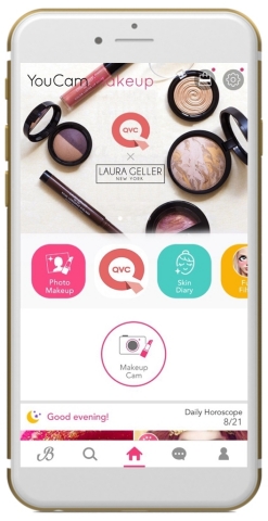 YouCam Makeup teams up with QVC for its first ever TV-mobile AR shopping experience. (Graphic: Business Wire)