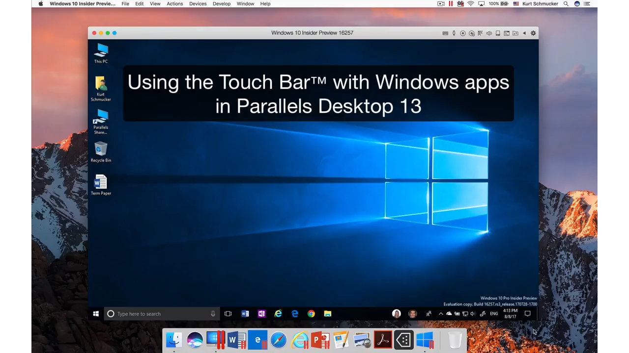 How to use the Mac Touch Bar with Windows apps in Parallels Desktop 13 for Mac.