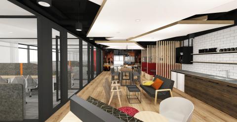 Compass Offices opens a new co-working space in Singapore Land Tower featuring highly individualised workspaces, warm tones, cozy nooks, breakout zones, lightning-fast Internet and access to business experts from around the block and around the globe. (Photo: Business Wire)