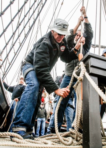 Set a course for discovery. Sail maneuvers on the 1542 galleon replica San Salvador require focus, strength and team work. Passengers are welcome to lend a hand or relax. 4-hour day sails or adventures at sea. Learn more at sdmaritime.org. (Photo credit: Ted Walton)
