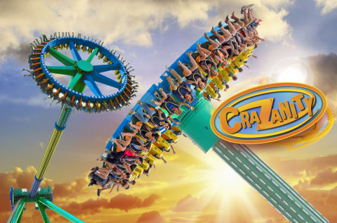 CraZanity, the world's tallest pendulum ride debuts at Six Flags Magic Mountain in 2018. (Photo: Business Wire)