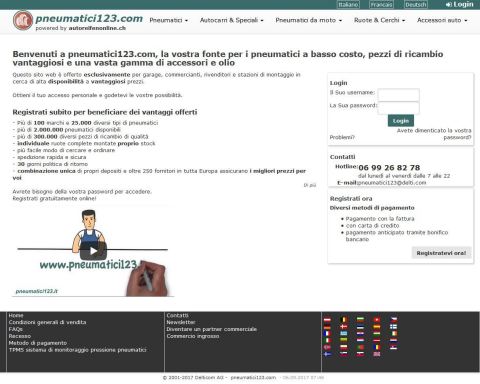 Autoreifenonline.ch ist ab sofort auch auf Italienisch verfügbar