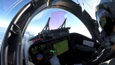 Sixty percent smaller than a conventional HUD, BAE Systems’ LiteHUD® head-up display fits seamlessly into almost any cockpit.(Photo: BAE Systems)