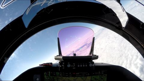 BAE Systems’ LiteHUD® head-up display presents flight-critical information directly in a pilot’s line of sight, without obstructing views of the outside world. (Photo: BAE Systems)