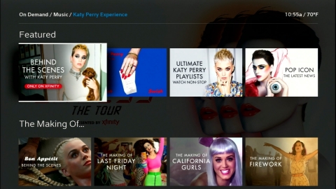 Comcast Unveils New Katy Perry Destination on Xfinity X1 (Photo: Business Wire)