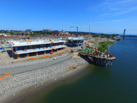 Current drone footage of The Waterfront Vancouver development from September 2017 in Vancouver, Wash. (Photo: Business Wire)