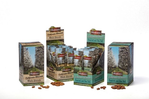 Mariani introduces 1.5-ounce retail packages of natural and roasted salted California almonds. (Photo: Business Wire)