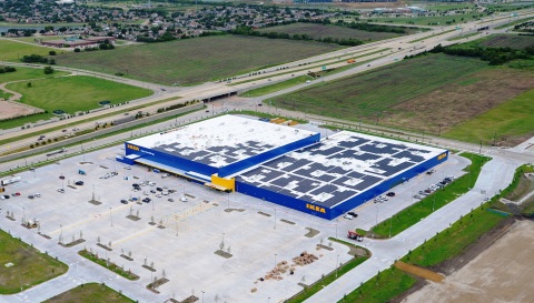 Solar Installation Complete Atop Future IKEA Grand Prairie, Opening Late Fall 2017 (Photo: Business Wire)