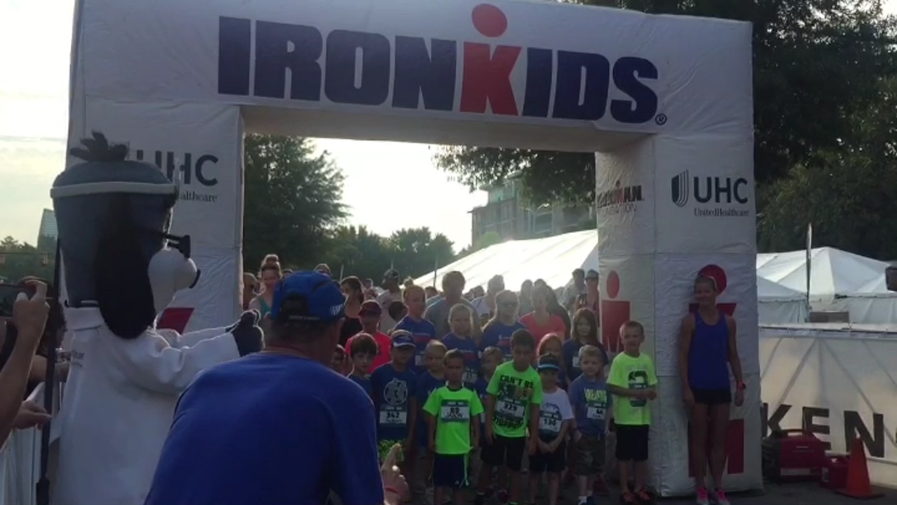 More than 350 kids crossed the finish line at the UnitedHealthcare IRONKIDS Chattanooga Fun Run today at Ross’s Landing. UnitedHealthcare mascot Dr. Health E. Hound helped Sen. Bo Watson and Steve Podrasky of UnitedHealthcare kick off the fun run. This is the sixth year UnitedHealthcare is sponsoring IRONKIDS races in the United States (Video: Laura Elkins).