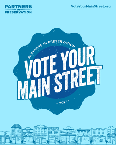 Partners in Preservation: Main Streets, will award $2 million in grants to Main Street districts in need of preservation support across America, as decided by public vote. For more information and to vote daily through October 31, visit VoteYourMainStreet.org. (Graphic: Business Wire)
