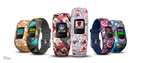 The Garmin vívofit jr. 2 activity tracker for kids features Disney, Star Wars and Marvel-themed bands and mobile app adventures. (Photo: Business Wire)