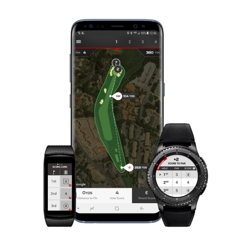 With the myRoundPro experience available on the Gear S3 and Gear Fit2 Pro, golfers of all skill levels can go hands-free while tracking their golf game (Photo: Business Wire)