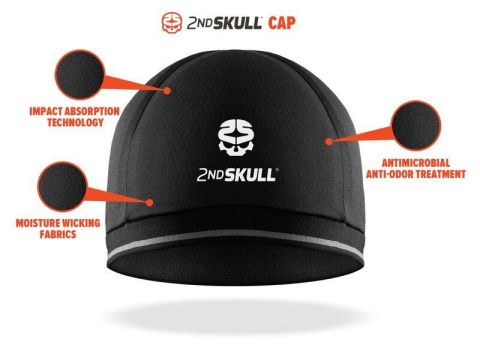Manufactured in the U.S., the skull cap is a compressive, antimicrobial cap with an extra thin layer of XRD® Technology, an extreme energy absorbing material. This material is made with special urethane molecules that are soft and flexible at rest and then momentarily harden under sudden pressure. (Photo: Business Wire)