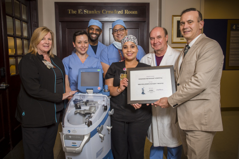 LivaNova commemorates the one-millionth patient treated with its XTRA® autotransfusion system with the multidisciplinary blood management team at Houston Methodist Hospital. (Photo: Business Wire)