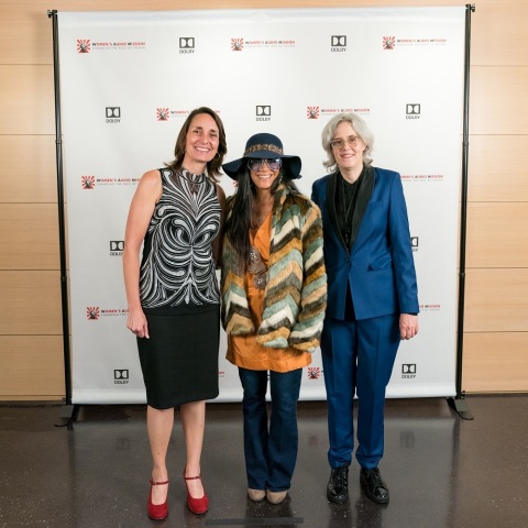 On Friday, October 6, 2017, Dolby Laboratories and Women's Audio Mission (WAM) hosted the WAM Amplifier Benefit at Dolby Laboratories in San Francisco, CA. The sold-out event, featuring a performance by Sheila E. in the Dolby Cinema for over 200 guests, was led by Terri Winston, executive director, Women's Audio Mission, Joan Scott, director of community relations, Dolby Laboratories and honorary co-chairs Natasha and David Dolby (not pictured). From donating venues to providing opportunities, Dolby backs WAM's goals. Read more at https://hub.dolby.com/womens-audio-mission-amplifies-female-voices-support-dolby/ DLB-G (Photo: Business Wire)