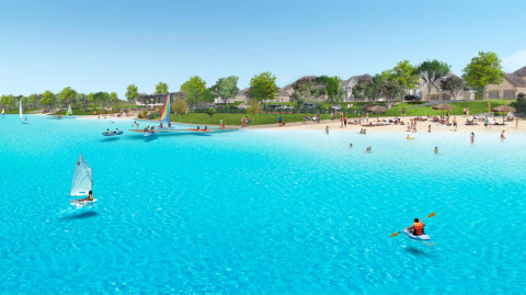 Rendering of five-acre crystal clear lagoon at Windsong Ranch in Prosper, TX. (Photo: Business Wire)