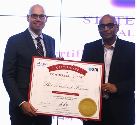 Mr. Prashant Kumar, Deputy Managing Director, State Bank of India (SBI), and Mr. Ari Lehavi, Executive Director, Moody's Analytics, launch a collaboration between SBI and Moody's Analytics to provide bank-wide credit certification to SBI's employees. (Photo: Business Wire)