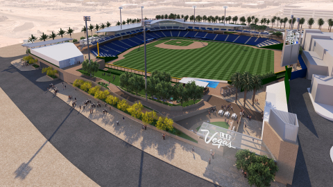 Las Vegas Ballpark, Concept Rendering of Northeast View photo by HOK 