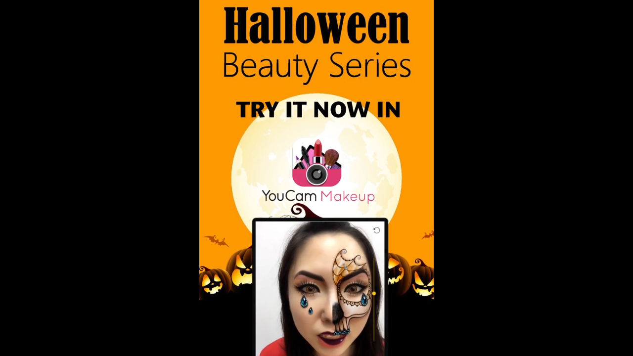 Halloween Beauty Series - try the hauntingly beautiful 3D AR Halloween looks in YouCam Makeup now!