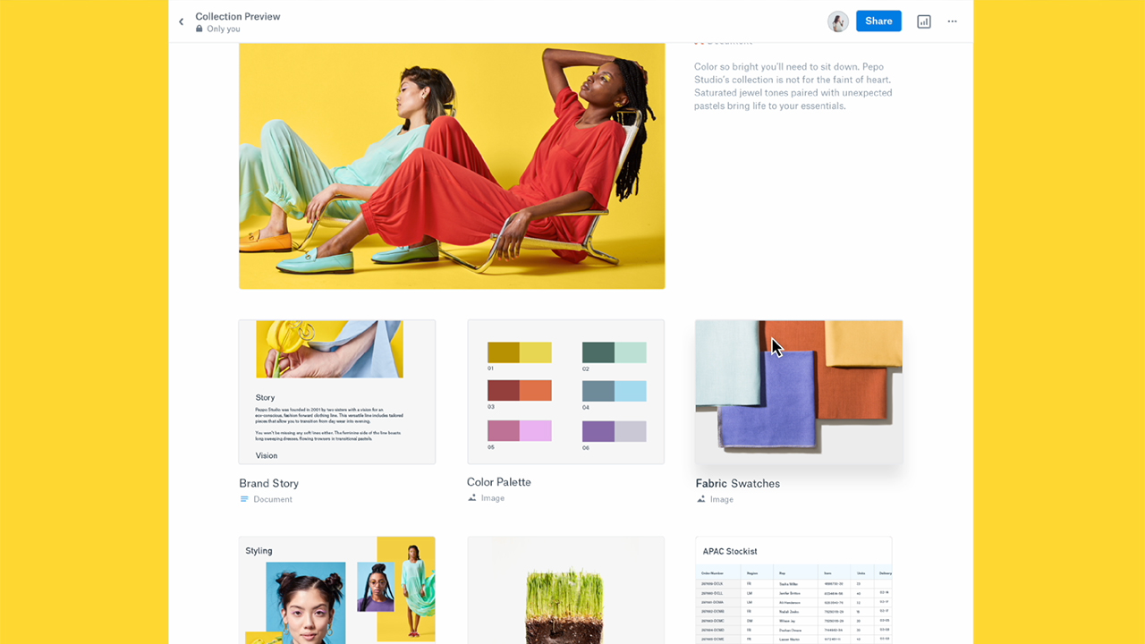 Introducing Dropbox Showcase, a more fluid and compelling way to share your work.