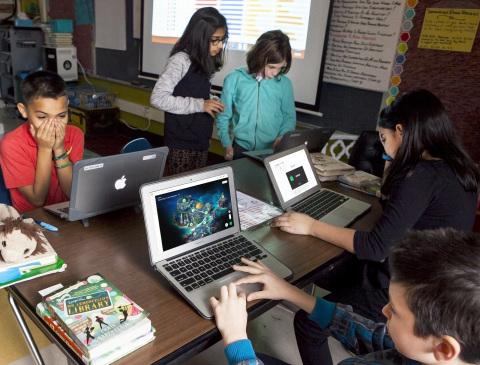 Students engaging in classroom activities through Classcraft (Photo: Business Wire)