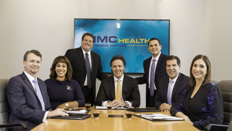 IMC Health Medical Centers Executive Leadership Team: Kevin C. Wirges, Chief Financial Officer; Marie "Kat" Alvarez, RN, Chief Operating Officer; Richard Diaz, VP, IT; Justo L. Pozo, Chief Executive Officer; Efrain Monzon, Chief Marketing Officer; Otto Campo, Executive Chairman; Mayda Antun, MD, Chief Medical Officer (Photo: Business Wire)