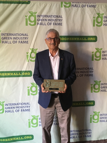 Naty Barak, Netafim’s Chief Sustainability Officer, accepted induction into the International Green Industry Hall of Fame on behalf of all of those that have made Netafim into the drip irrigation leader it is today. (Photo: Business Wire) 