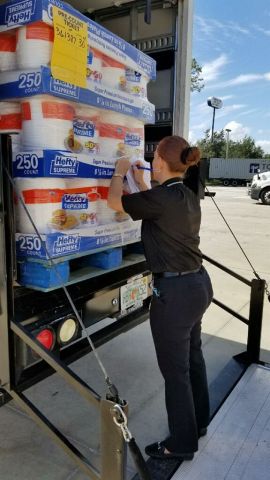 Florida Rent-A-Center coworker loads up supplies destined for Puerto Rico. (Photo: Business Wire)