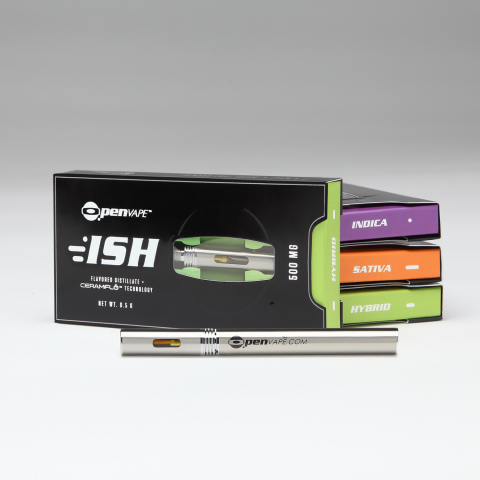 O.penVAPE ISH is offered in Bavarian cream, blue raspberry, and watermelon flavors. (Photo: Business Wire)