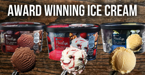 Southeastern Grocers LLC Award Winning Ice Cream: First Place - Raspberry Cone Crunch Ice Cream (Category: Open Class Flavored Fruit); 
Second Place - French Vanilla Ice Cream (Category: French Vanilla); and, Third Place - Chocolate Ice Cream (Category: Regular Chocolate) (Photo: Business Wire)