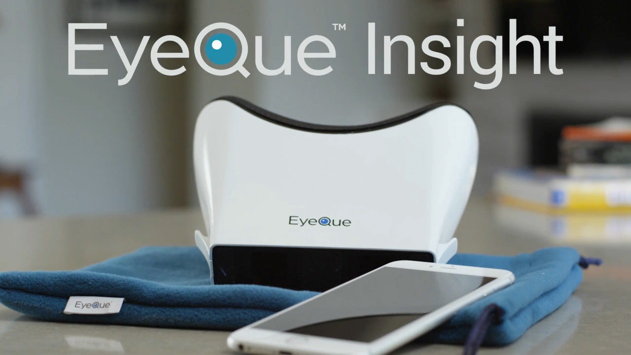 The EyeQue Insight is a visual acuity screener that determines whether you and your family are seeing 20/20 or less in under 3 minutes. Gamified with rewards, the Insight is fun and engaging for kids and adults alike. Available for pre-order on Kickstarter.