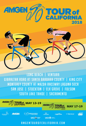 Amgen Tour of California announces 2018 host cities and race schedule for men's and women's races in May. (Graphic: Business Wire)