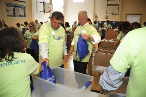 Anthem's John Gallina, Chief Financial Officer, and Brian Griffin, President, Commercial and Specialty Business help kick off Anthem Volunteer Days. (Photo: Business Wire)