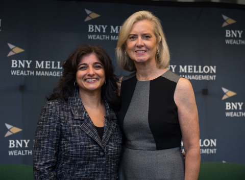 (L-R) Seema Hingorani, founder of Girls Who Invest, and Vicary Graham, president, New England, BNY Mellon Wealth Management, at Game Changers event (Photo credit: Miller Studio Boston)