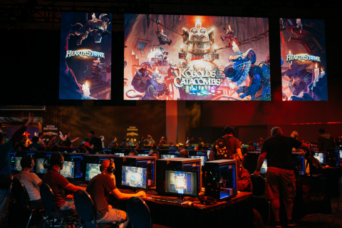 BlizzCon 2017 attendees delve into Hearthstone: Kobolds & Catacombs, the next expansion for Blizzard Entertainment's popular digital card game. (Photo: Business Wire)