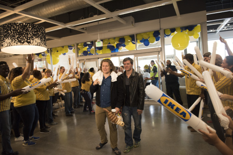 First customers at IKEA Jacksonville are greeted by co-workers to celebrate today’s grand opening of the Swedish company’s fifth Florida store. (Photo: Business Wire)
