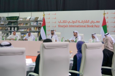 During the UAE Cabinet Meeting at Sharjah International Book Fair 2017 (Photo: Dubai Government Media Office) 