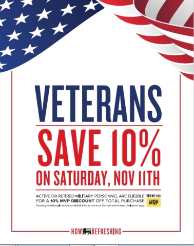 Food Lion Offers 10 Percent Discount for Active and Retired Military Personnel on Veterans Day; Grocer to Donate $650,000 to Hope For The Warriors® and 200 Backpacks to Nourish Jacksonville, N.C.-Based Military Families Nov. 9 (Graphic: Business Wire)
