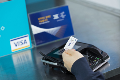 Visa, the exclusive payment technology partner of the Olympic and Paralympic Games, today introduced three commercially available wearable payment devices: NFC-enabled payment gloves, commemorative stickers and Olympic pins. Pictured here: the Visa payment-enabled commemorative sticker. (Photo: Business Wire)