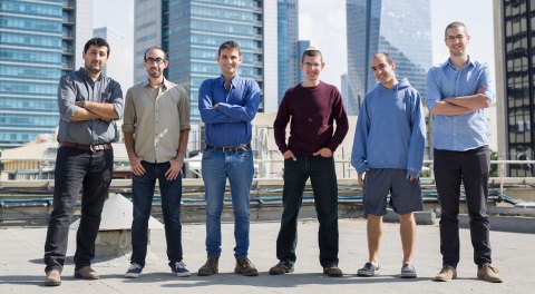 Medigate team: From left to right. Co-founder/VP Product Pini Pinhasov, Oran Avraham, Co-founder/CEO Jonathan Langer, Vitali Sepetnitsky, Nir Benudiz, Co-founder/VP R&D, Itay Kirshenbaum. (Photo: Business Wire)