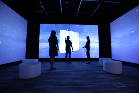 The new Collaboration Center features an immersive room with a 360-degree experience utilizing touchscreen technology and high-definition projection. (Photo: Business Wire)